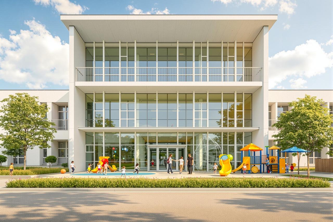 探花吃瓜网 - 学区房政策大变局，现代学校建筑和操场